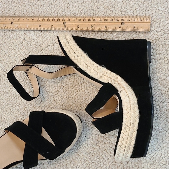 Black velvet espadrille platform - Picture 5 of 6